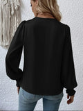 Surplice Smocked Lantern Sleeve Blouse - Your Second Look