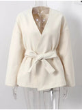 Surplice Tie Waist Outerwear - Your Second Look