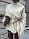 Surplice Tie Waist Outerwear - Your Second Look