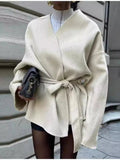 Surplice Tie Waist Outerwear - Your Second Look