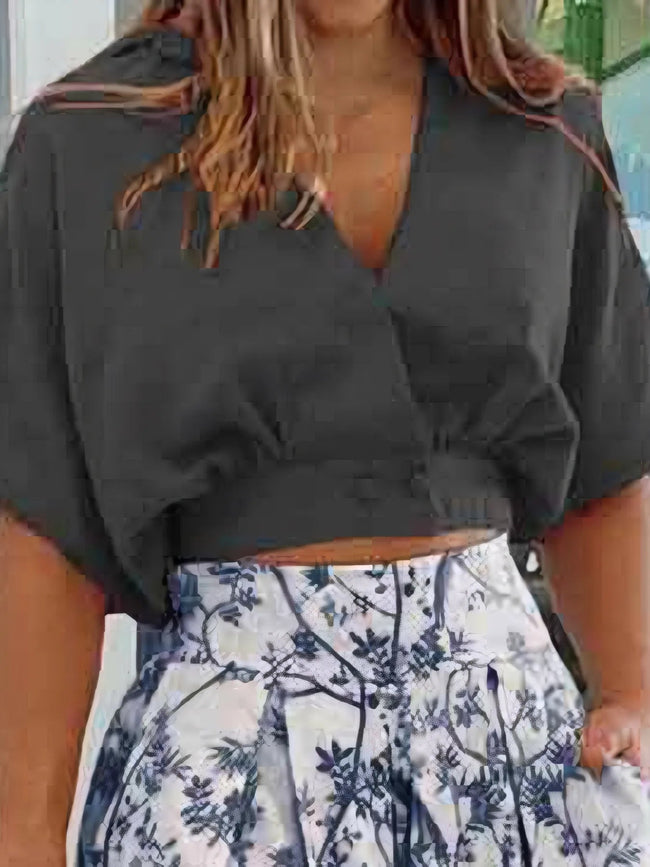 Surplice Top and High Waist Pants Set - Your Second Look