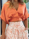 Surplice Top and High Waist Pants Set - Your Second Look
