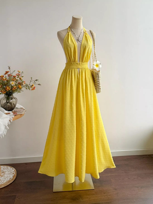 Swiss Dot Halter Neck Dress - Your Second Look