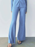 Texture Long Sleeve Top and Pants Lounge Set - Your Second Look