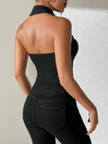Texture Ruched Halter Top - Your Second Look