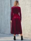 Tie Front Long Sleeve Slit Dress - Your Second Look