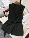 Tie Waist Sleeveless Blazer - Your Second Look