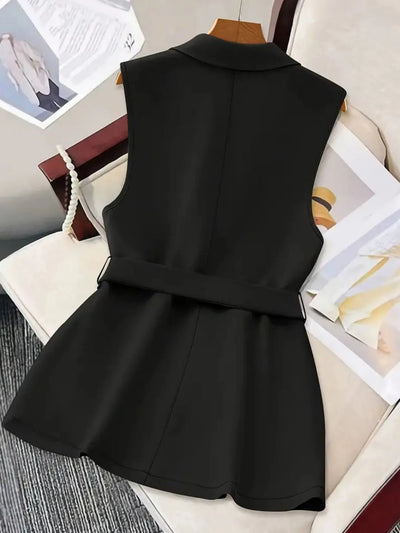 Tie Waist Sleeveless Blazer - Your Second Look