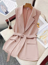 Tie Waist Sleeveless Blazer - Your Second Look