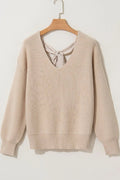 Tied Back V - Neck Sweater - Your Second Look