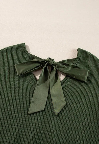 Tied Back V - Neck Sweater - Your Second Look