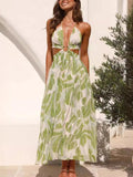 Tropical Print Backless Maxi Sleeveless Dress - Your Second Look