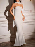 Tube Mermaid Maxi Dress with Scarf Detail - Your Second Look