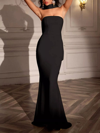Tube Mermaid Maxi Dress with Scarf Detail - Your Second Look