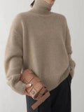 Turtleneck Dropped Shoulder Long Sleeve Sweater - Your Second Look