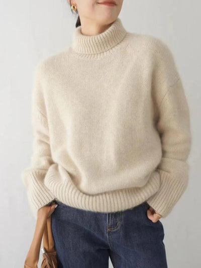 Turtleneck Dropped Shoulder Long Sleeve Sweater - Your Second Look