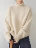 Turtleneck Dropped Shoulder Long Sleeve Sweater - Your Second Look