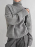 Turtleneck Dropped Shoulder Long Sleeve Sweater - Your Second Look
