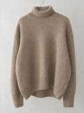 Turtleneck Dropped Shoulder Long Sleeve Sweater - Your Second Look