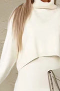 Turtleneck Dropped Shoulder Sweater and Dress Sweater Set - Your Second Look