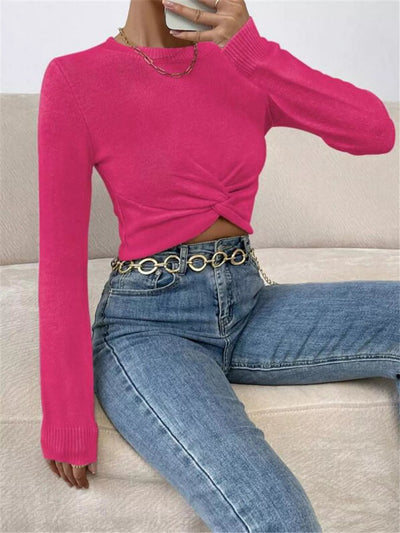 Twisted Front Cropped Knit Top - Your Second Look