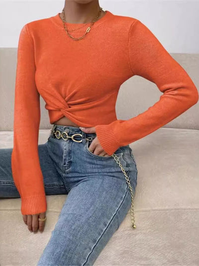 Twisted Front Cropped Knit Top - Your Second Look