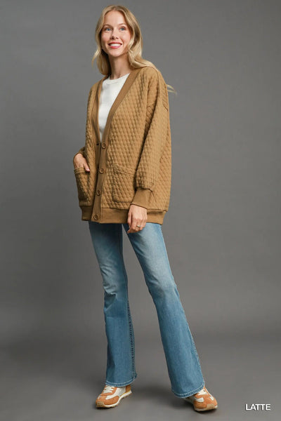 Umgee Button - Up Jacquard Cardigan - Your Second Look