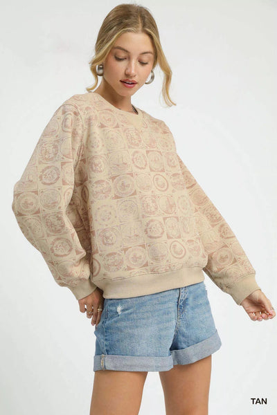 Umgee Coin Stamp Print Sweatshirt - Your Second Look