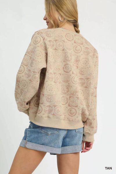 Umgee Coin Stamp Print Sweatshirt - Your Second Look