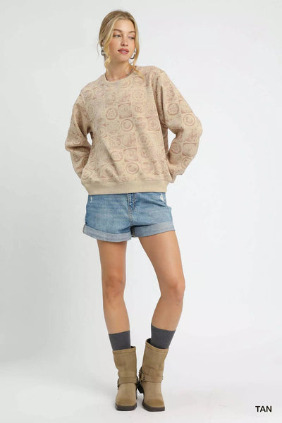 Umgee Coin Stamp Print Sweatshirt - Your Second Look