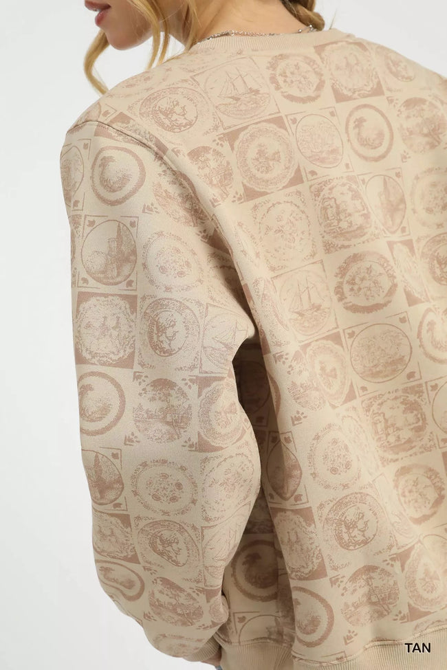 Umgee Coin Stamp Print Sweatshirt - Your Second Look