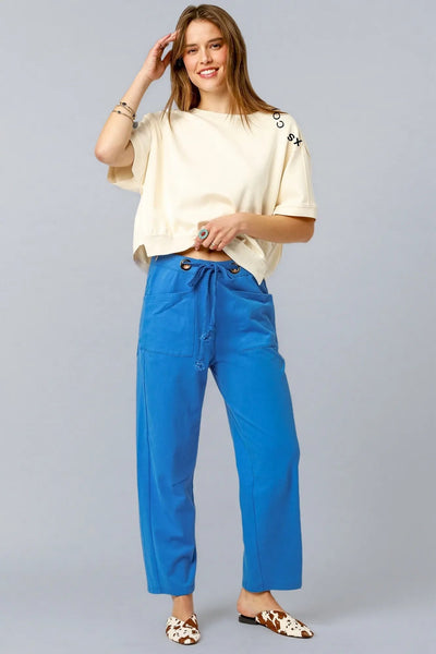 Umgee Drawstring Wide Leg Casual Pants - Your Second Look