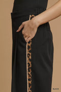 Umgee Front Pleated Wide - Leg Pants with Contrast Trim - Your Second Look