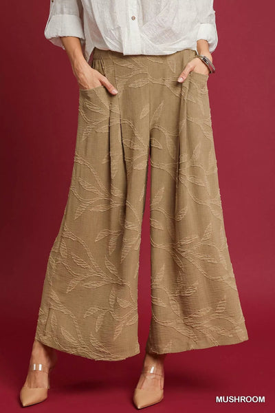 Umgee Jacquard Wide - Leg Pants - Your Second Look