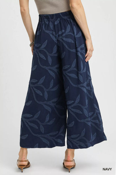 Umgee Jacquard Wide - Leg Pants - Your Second Look