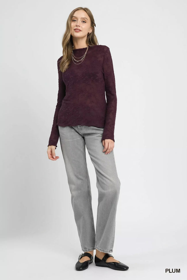 Umgee Lace Sheer Long Sleeve Top - Your Second Look