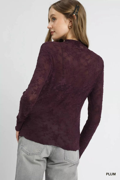 Umgee Lace Sheer Long Sleeve Top - Your Second Look