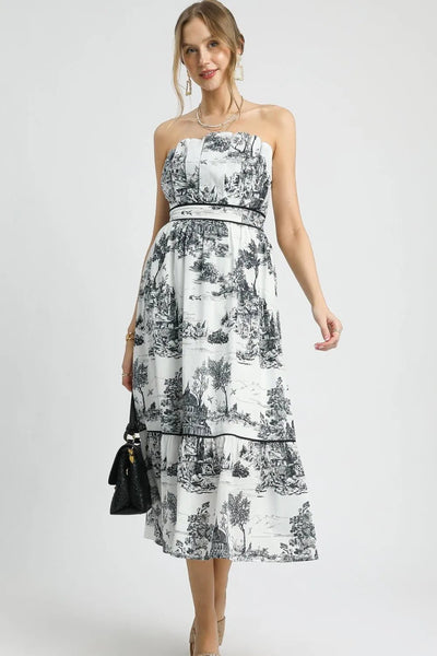 Umgee Printed Tiered Tube Midi Dress - Your Second Look