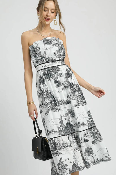 Umgee Printed Tiered Tube Midi Dress - Your Second Look