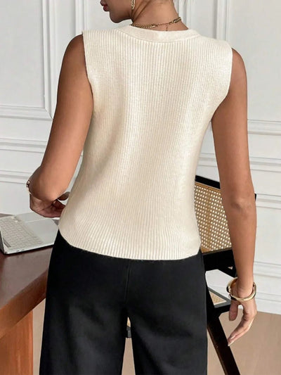 V - Neck Button Down Sweater Vest - Your Second Look