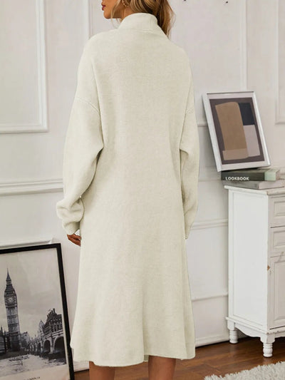 V - Neck Cami Dress and Open Front Cardigan Sweater Set - Your Second Look