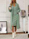 V - Neck Cami Dress and Open Front Cardigan Sweater Set - Your Second Look