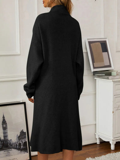 V - Neck Cami Dress and Open Front Cardigan Sweater Set - Your Second Look