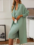 V - Neck Cami Dress and Open Front Cardigan Sweater Set - Your Second Look