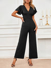 V - Neck Flutter Sleeve Jumpsuit - Your Second Look