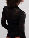 V - Neck Long Sleeve Lace Top - Your Second Look