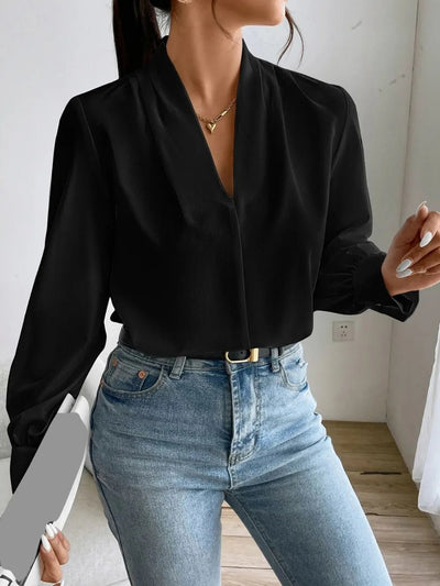 V Neck Long Sleeve Top - Your Second Look