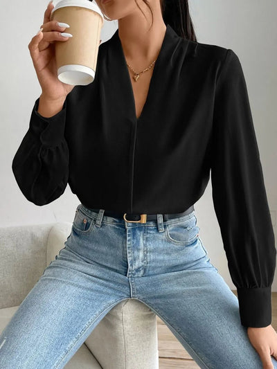 V Neck Long Sleeve Top - Your Second Look