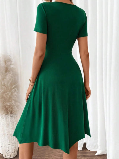 V - Neck Short Sleeve Dress - Your Second Look