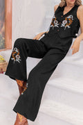 V - Neck Tank Top and Long Pants Set - Your Second Look